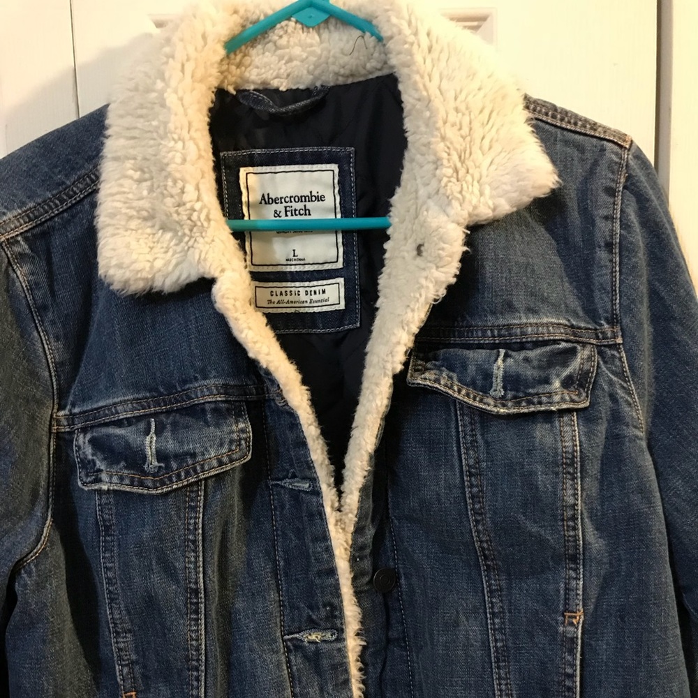Abercrombie & Fitch Sherpa Denim Jacket